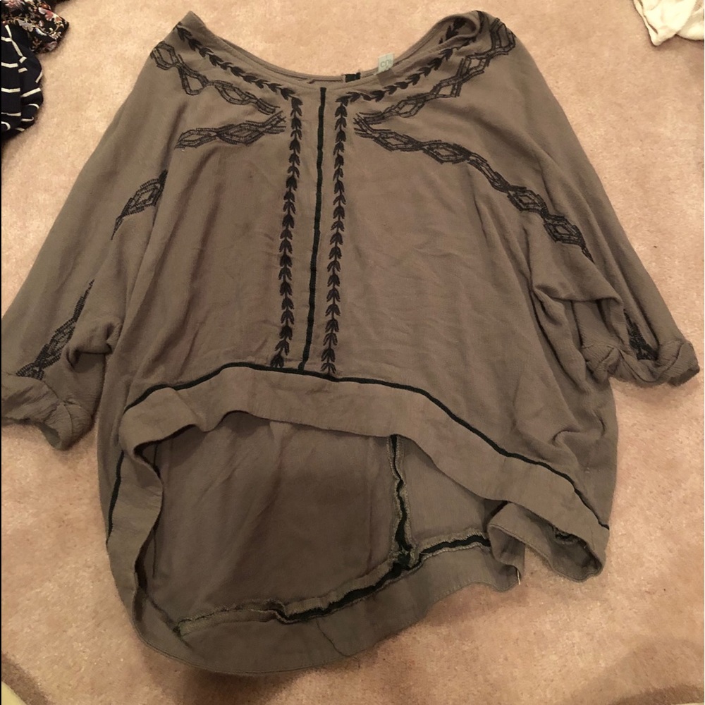Olive green embroidered shirt